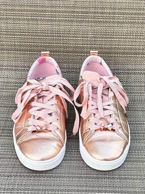 Ted Baker Rose Gold Pink Metallic Leather Sneakers